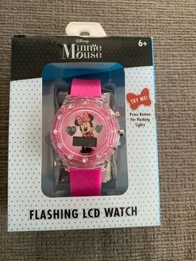 Disney Minnie Mouse Pink Glitter Light-Up Watch